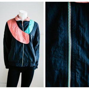 Vintage 80s 90sUnique Puma Teal Peach Zip Jacket